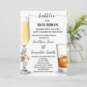 Bubbles & Bourbon Before I do Winter Dusche Einladung (Stehend Vorderseite)