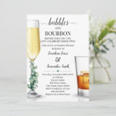 Bubbles & Bourbon, bevor ich dusche Grün Invi Einladung (Stehend Vorderseite)