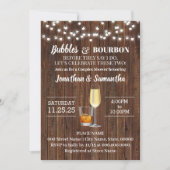Bubbles & Bourbon bevor ich rustikale Hochzeit mac Einladung (Vorderseite)