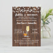 Bubbles & Bourbon bevor ich rustikale Hochzeit mac Einladung (Stehend Vorderseite)