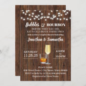 Bubbles & Bourbon bevor ich rustikale Hochzeit mac Einladung (Vorne/Hinten)