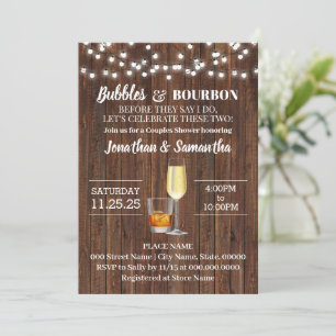 Bubbles & Bourbon bevor ich rustikale Hochzeit mac Einladung