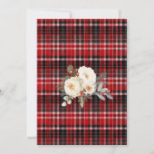 Bubbles & Bourbon Winter Buffalo Plaid Shower Einladung (Rückseite)