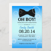 Bubbles & Bow Krawatte Kinderdusche Einladung (Vorne/Hinten)