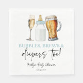 Bubbles Brause und Windeln auch! Babyparty Serviette (Vorderseite)