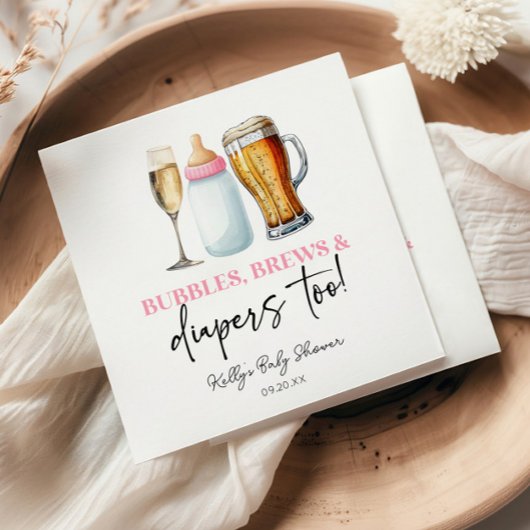 Bubbles Braut und Windeln auch! Babyparty Serviette