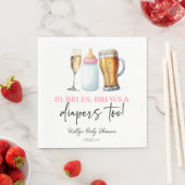 Bubbles Braut und Windeln auch! Babyparty Serviette (Beispiel)