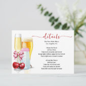 Bubbles & Breaks vor Baby Due Cherry Babydusche Begleitkarte (Stehend Vorderseite)