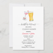 Bubbles & Brew Paare Dusche Einladung (Vorderseite)