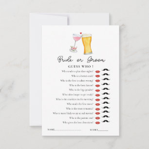 Bubbles & Brew 'Rate mal wer' Dusche-Spiel Einladung