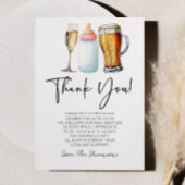 Bubbles Brews and Diapers Too! Baby Shower Dankeskarte