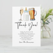 Bubbles Brews and Diapers Too! Baby Shower Dankeskarte (Stehend Vorderseite)