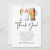 Bubbles Brews and Diapers Too! Baby Shower Dankeskarte (Vorderseite)