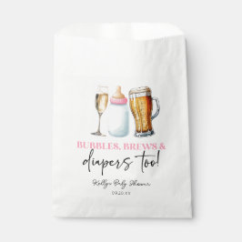 Bubbles Brews and Diapers Too! Baby Shower Geschenktütchen