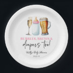 Bubbles Brews and Diapers Too! Baby Shower Pappteller<br><div class="desc">These are Bubbles Brews and Diapers Too! Baby Shower Paper Plates!</div>