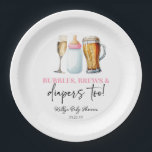 Bubbles Brews and Diapers Too! Baby Shower Pappteller<br><div class="desc">These are Bubbles Brews and Diapers Too! Baby Shower Paper Plates!</div>