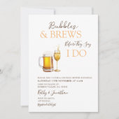 Bubbles & Brews Cocktail Moderne Paare Dusche Einladung (Vorderseite)
