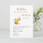 Bubbles & Brews Cocktail Moderne Paare Dusche Einladung (Stehend Vorderseite)