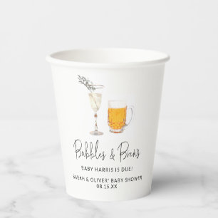 Bubbles & Brews Couple Baby Duschpapier Tassen Pappbecher