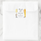 Bubbles & Brews Danke Winterhochzeit Quadratischer Aufkleber (Tasche)