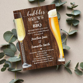 Bubbles Brews & GRILLEN Western Paare Dusche Einla Save The Date