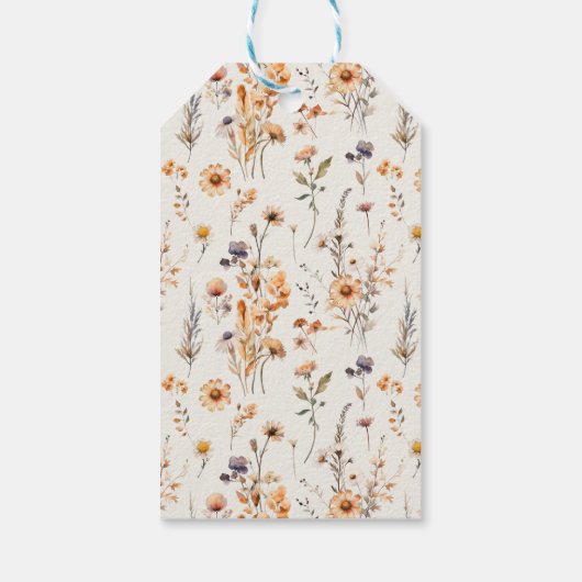 Bubbles & Brews Herbstliche Wildblumen Danke Geschenkanhänger (Rückseite)