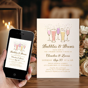 Bubbles & Brews Paare Brautparty Einladung