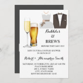 Bubbles & Brews Paare Polterabend Einladung (Vorne/Hinten)