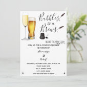 Bubbles & Brews Paare Polterabend Einladung (Stehend Vorderseite)