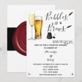 Bubbles & Brews Paare Polterabend Einladung (Vorne/Hinten)