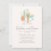 Bubbles Brews Paare Polterabend Einladung (Vorderseite)