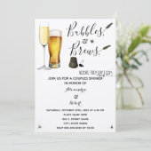Bubbles & Brews Paare Polterabend Einladung (Stehend Vorderseite)
