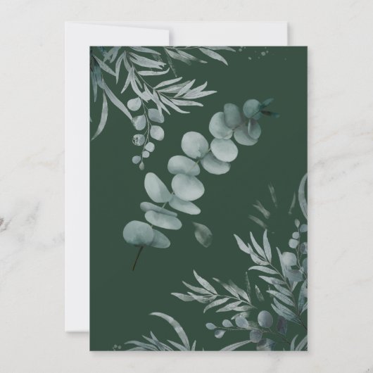 Bubbles & Brews Paare Polterabend Eukalyptus Einladung (Rückseite)