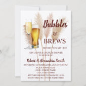Bubbles & Brews Paare Polterabend Pampas Einladung (Vorderseite)