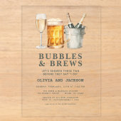 Bubbles & Brews Paarschauer Acryleinladungen (Vorderseite)
