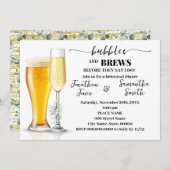 Bubbles & Brews Probe Dinner Eukalyptus & Gold Einladung (Vorne/Hinten)