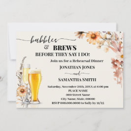 Bubbles & Brews Probe Dinner Wildblumen Einladung