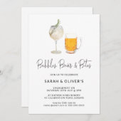 Bubbles & Brews Verlobung Einladung (Vorne/Hinten)