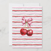 Bubbles & Brews vor Baby due Cherry Baby Dusche Einladung (Rückseite)