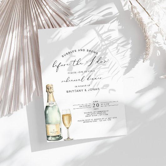 Bubbles & Brews vor dem i do Probe Dinner Einladung