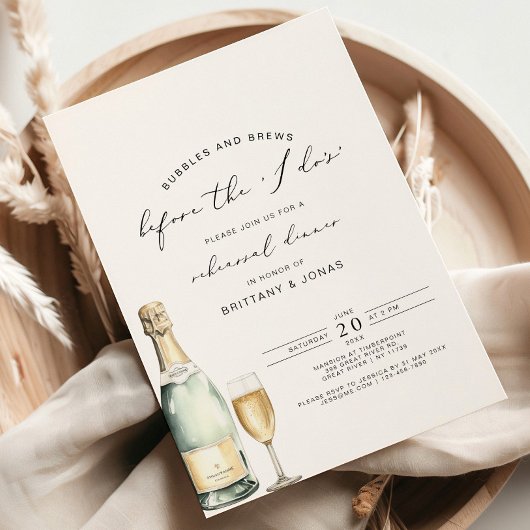 Bubbles & Brews vor dem i do Probe Dinner Einladung