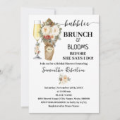 Bubbles Brunch & Bloom Brautparty Winterfloristik Einladung (Vorderseite)