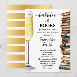 Bubbles & Bücher bevor ich Braut-Party mache Einladung