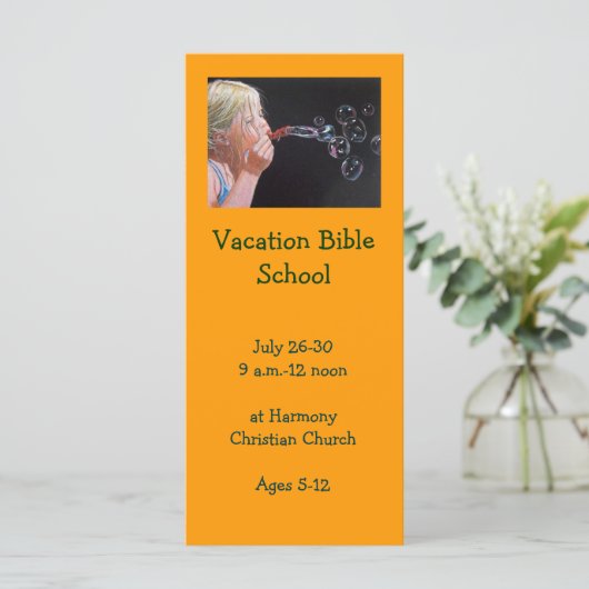 BUBBLES: FAHRBIBLE SCHULE INVITATIONSKARTEN (Stehend Vorderseite)