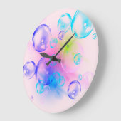 BUBBLES - Farbige Blasen für Kinder - Große Wanduhr (Winkel)