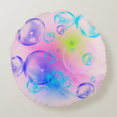 BUBBLES - Farbige Blasen für Kinder - Rundes Kissen (Rückseite)