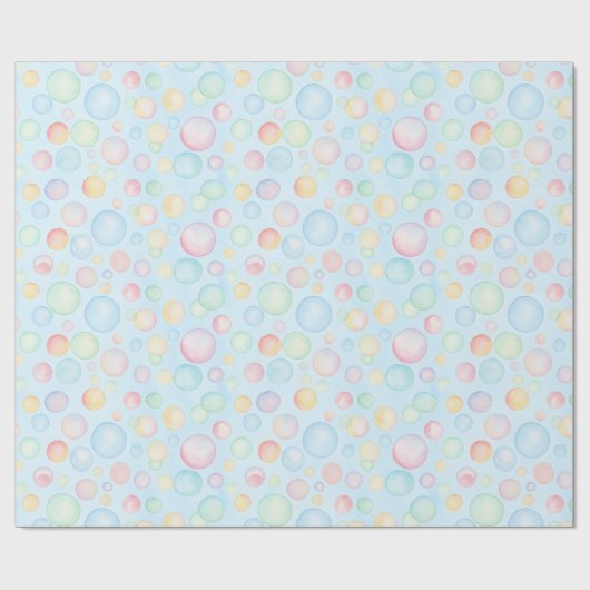 Bubbles & Fins Children's Birthday Bubbles Geschenkpapier (Flach)