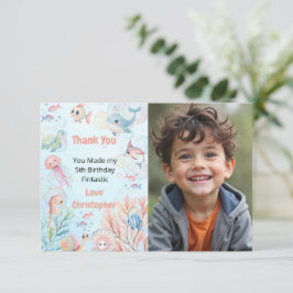 Bubbles & Fins Children's Birthday  Dankeskarte