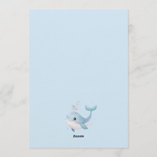 Bubbles & Fins Children's Birthday Einladung (Rückseite)