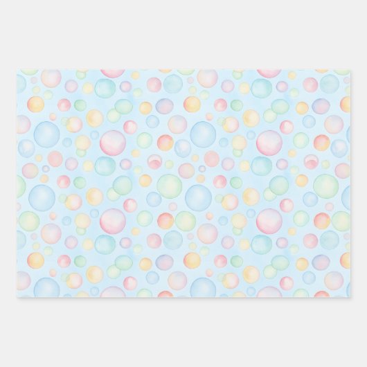 Bubbles & Fins Children's Birthday Geschenkpapier Set (Vorderseite 2)